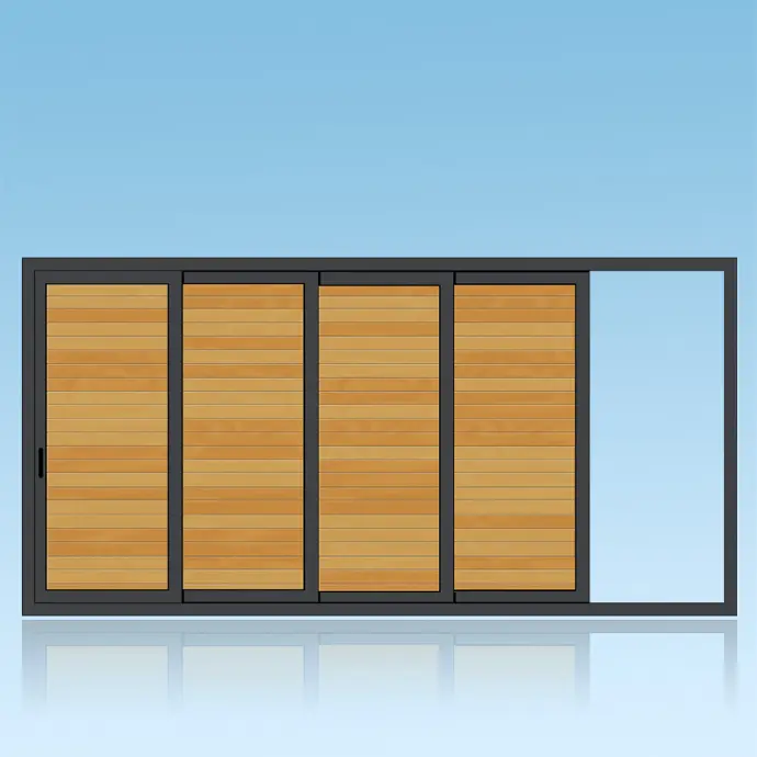 Volet coulissant 4 vantaux 4 rails