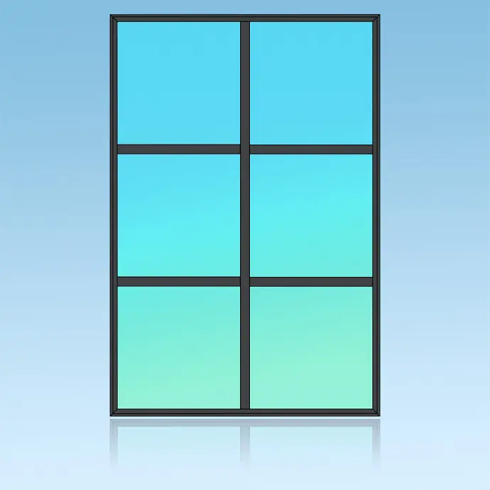 Chassis fixe 6 divisions 2 horizontales 3 verticales