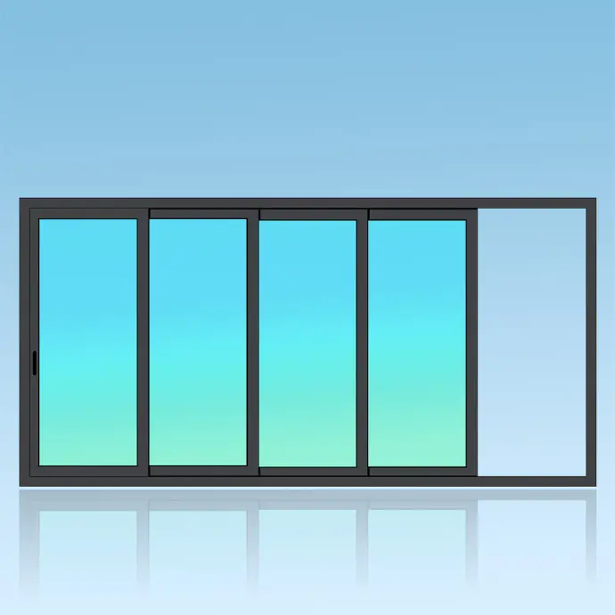 Coulissant applique 4 vantaux 4 rails