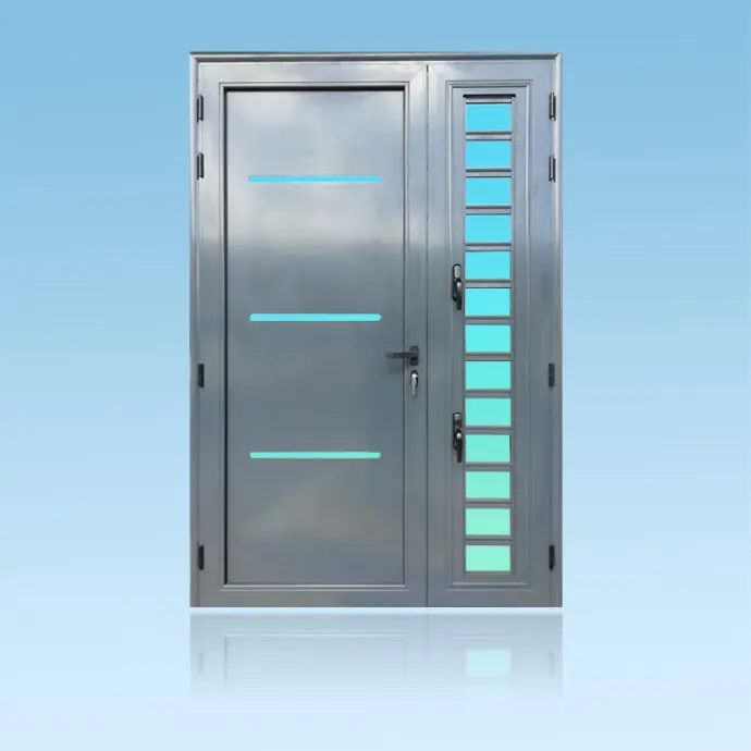 Porte décor 2 battants Linea + jalousie