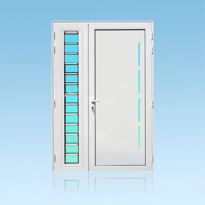 Porte décor 2 battants Lines + jalousie