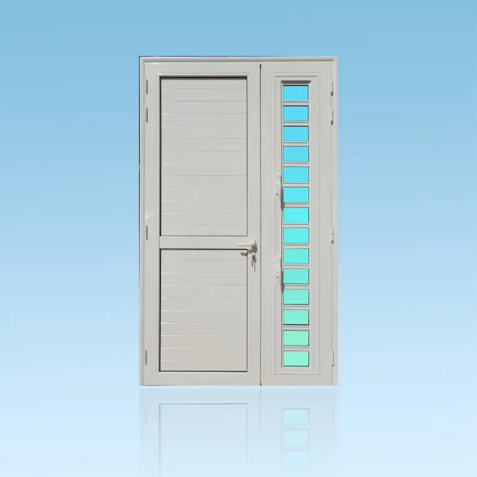 Porte pleine 2 battants + tierce jalousie