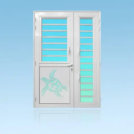 [PS25TOR+J] Porte décor 2 battants Tortue + jalousies