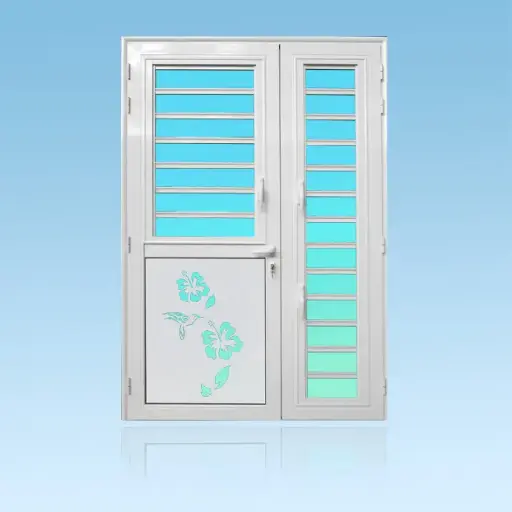 [PS25COL+J] Porte décor 2 battants Colibri + jalousies