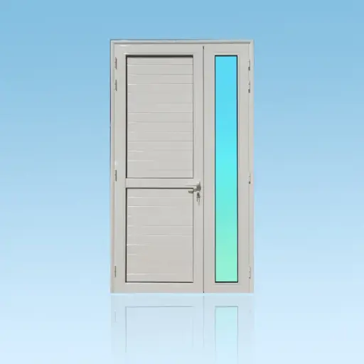 [VE21T+V] Porte pleine traverse 2 battants + tierce vitrée