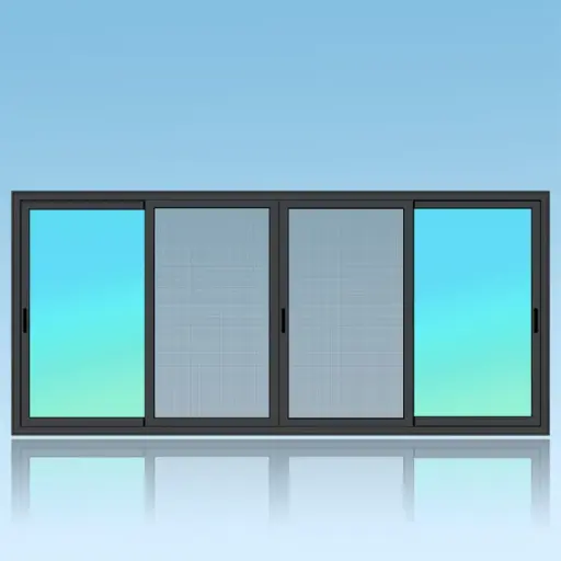 [CP4M] Coulissant porte 4 vantaux 3 rails + moustiquaire